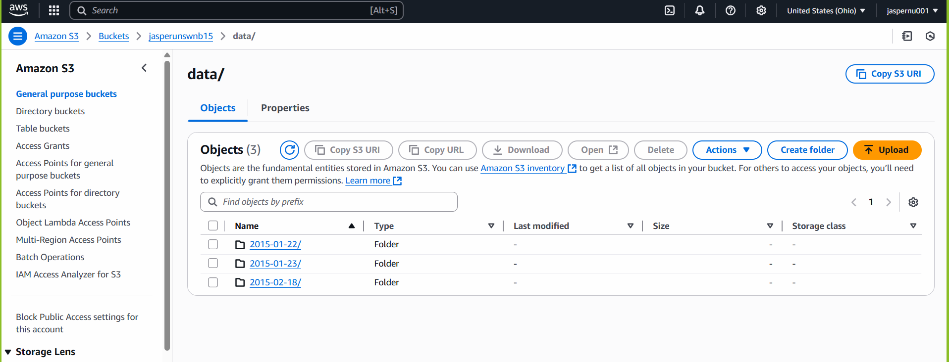 Date-partitioned raw data in S3